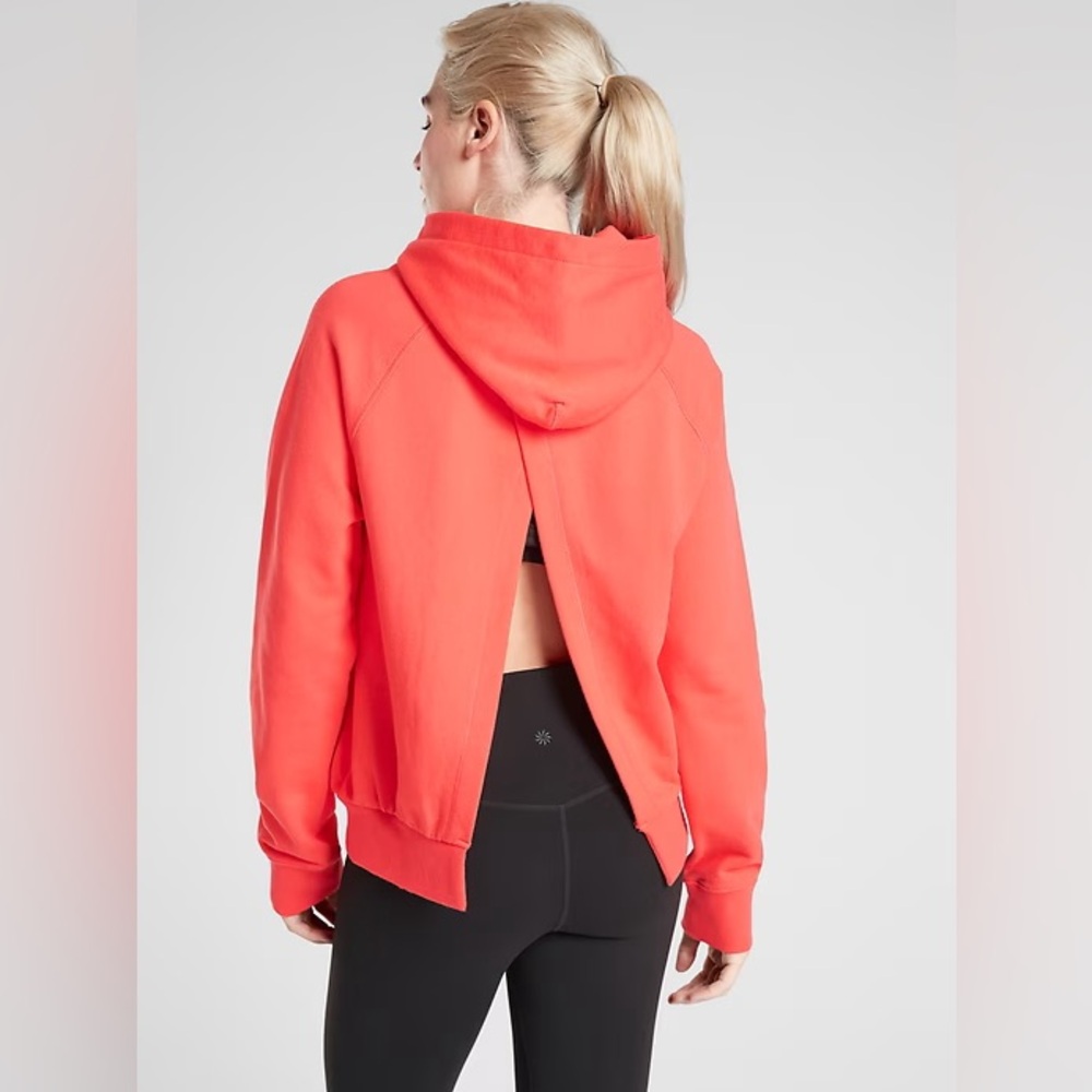 Athleta Pink Moonrise Open Back Hoodie Sweater Size Medium